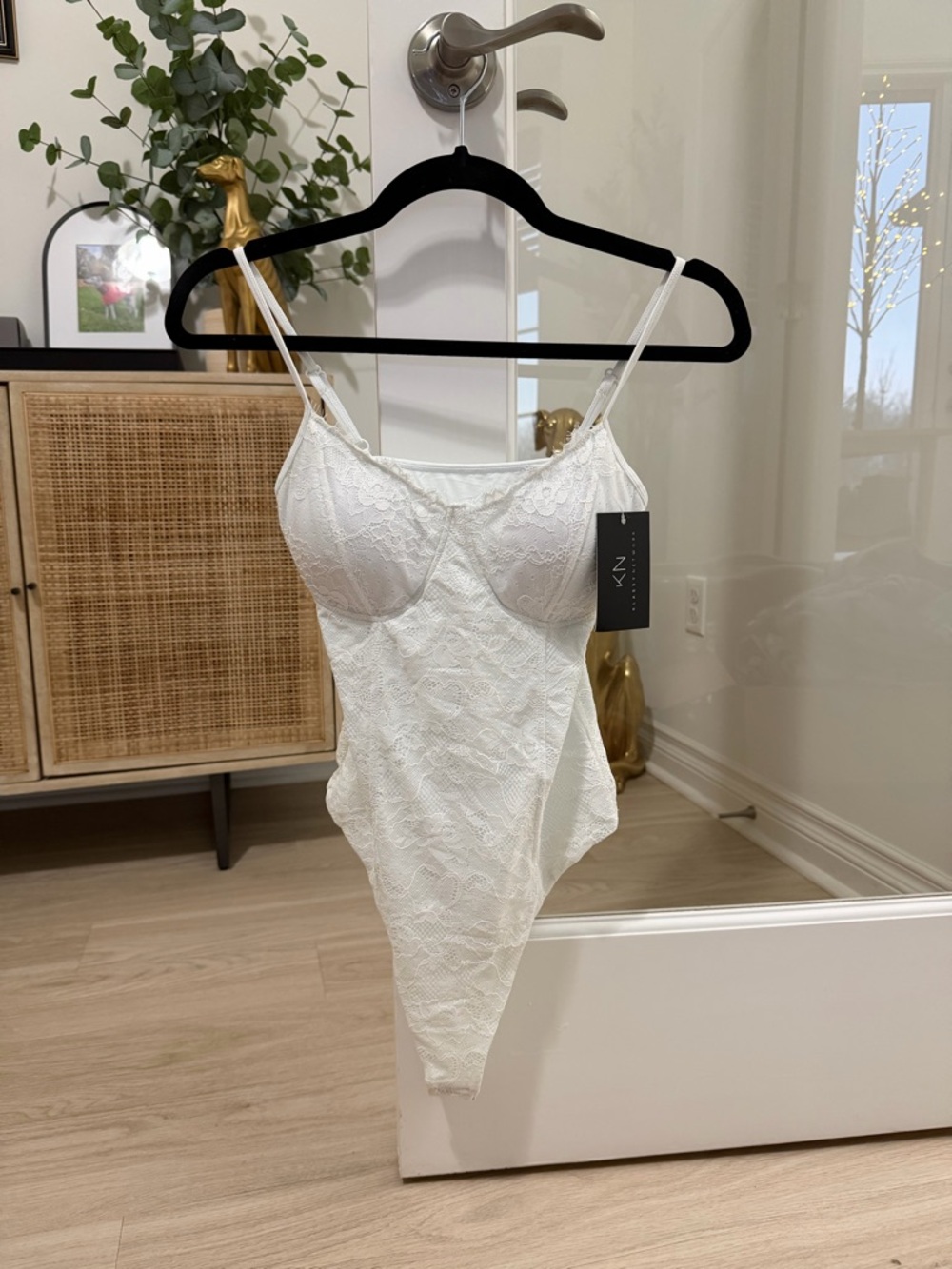 Klassy Network White Lace Bodysuit